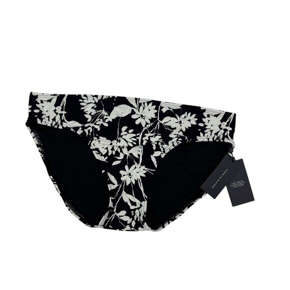 TOMMY HILFIGER *NEW* Classic Scoop Floral Swim Bottom in Black & White Size XL - Picture 1 of 4